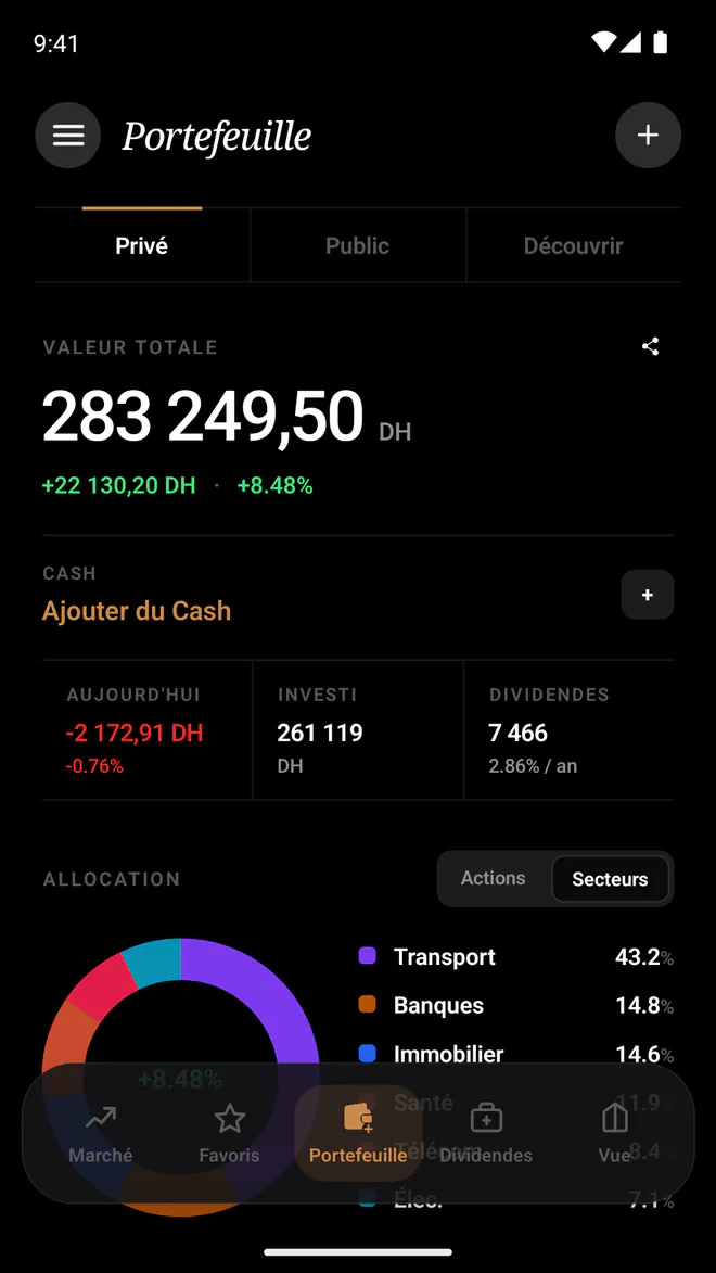 bourse de casablanca application mobile android portefeuille
